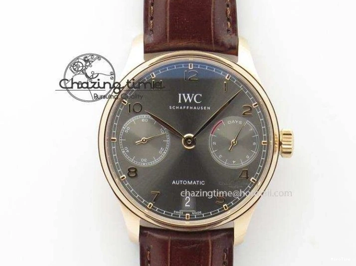 MIROTIME 0213 Portuguese Chrono SS ZF 1:1 Best Edition Gray Dial SS On Black Leather Strap A ZipUp 7215